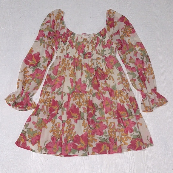 Flying Tomato Floral Dress Boho Babydoll Style Bohemian Dress Puff Sleeve - Picture 1 of 11